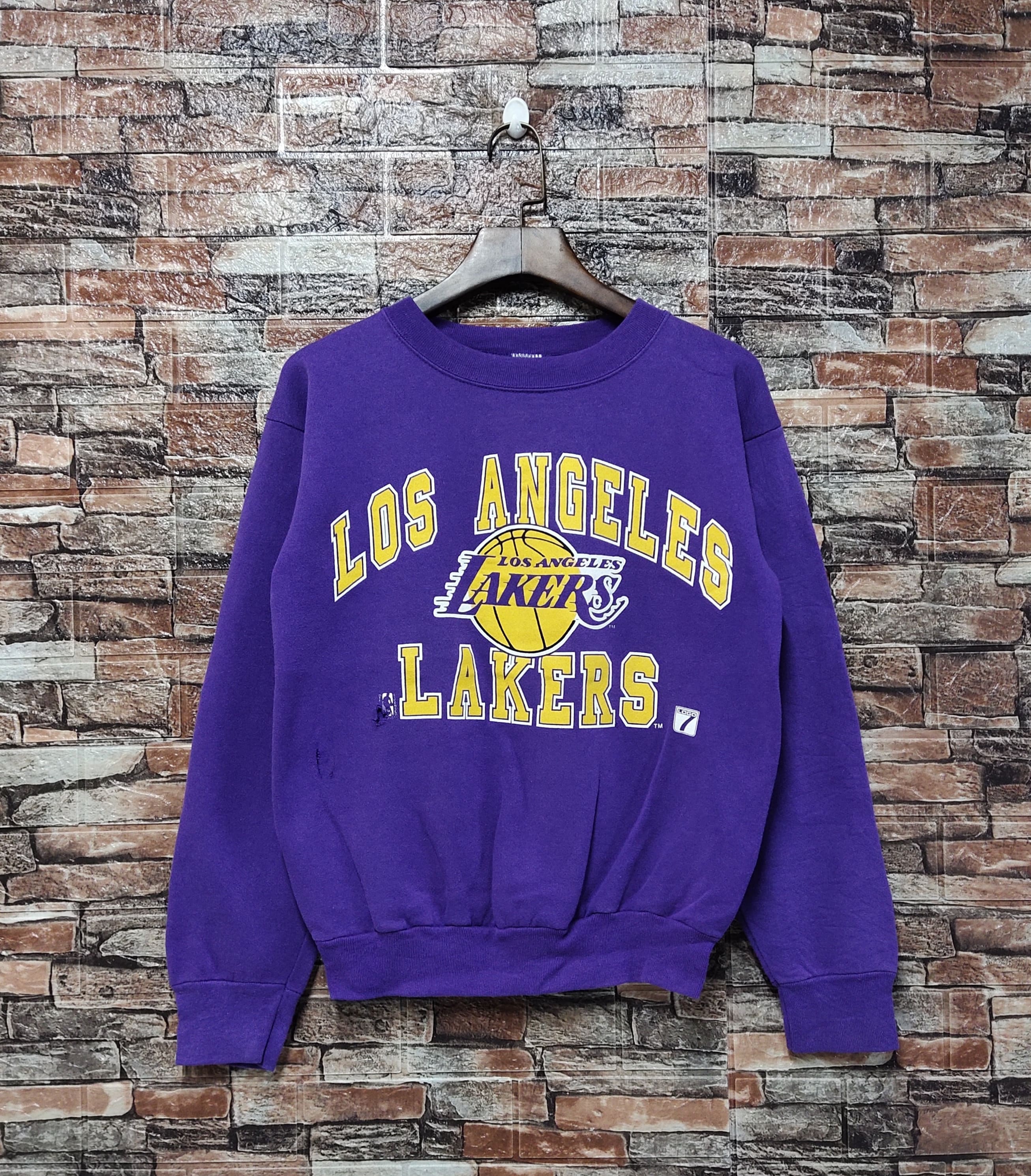 Los Angeles Lakers Short Sleeve Basketball Hoodie Sweater – Retro