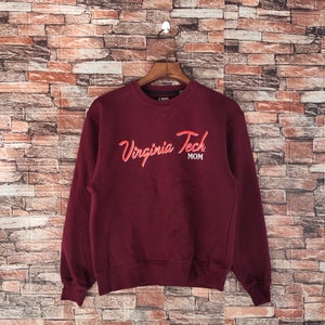 Vintage Virginia Tech University Sweatshirt Virginia Crewneck Virginia Pullover Virginia Sweater Printed Logo Red Color Men’s S