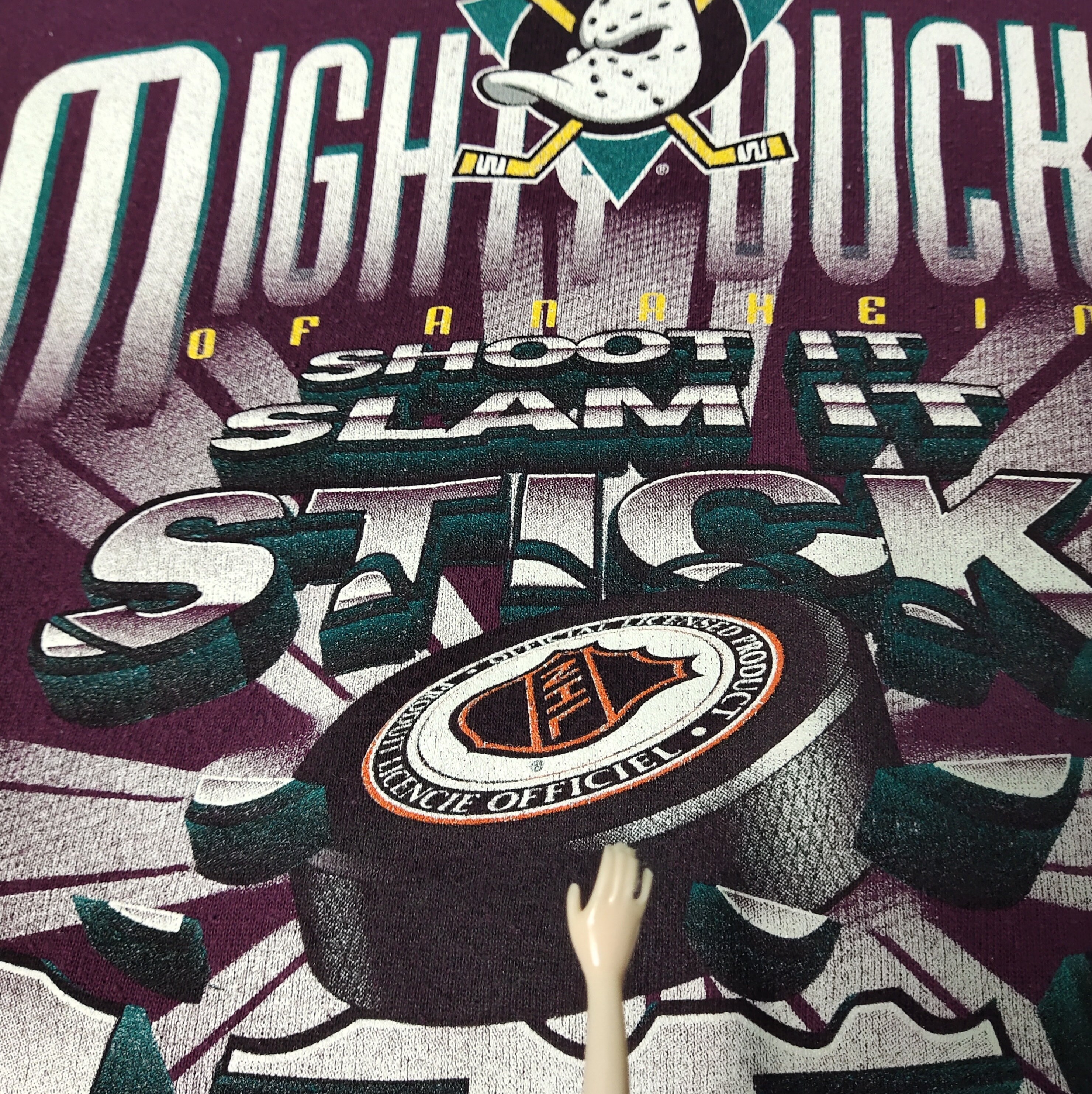 RARE Vintage 90s Mighty Ducks Ice Hockey Sweatshirt Ducks Crewneck 