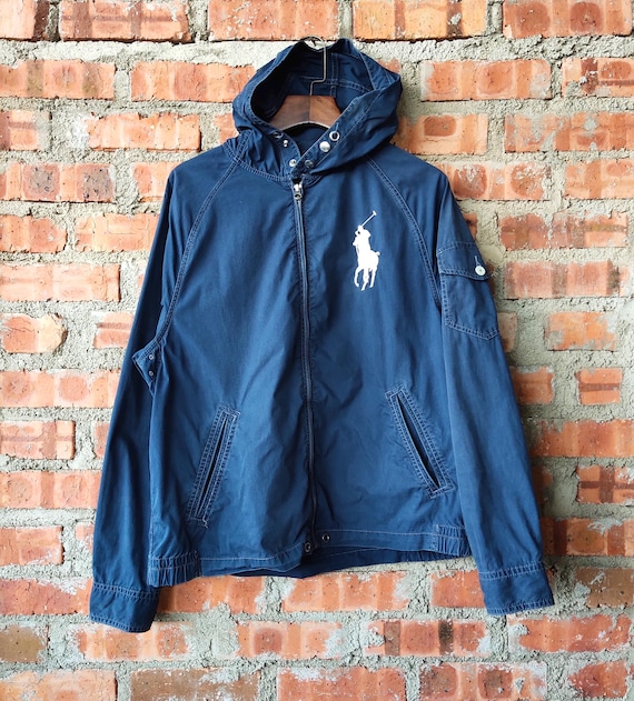 Vintage Distressed Polo Ralph Lauren Hoodie Polo Jacket Polo Pullover Polo Jumper Polo Sweater Embroidery Logo Blue Color Mens Fit M Etsy UK