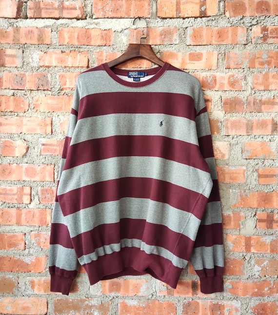 Vintage 90s Polo Ralph Lauren Distressed Logo Crew Neck