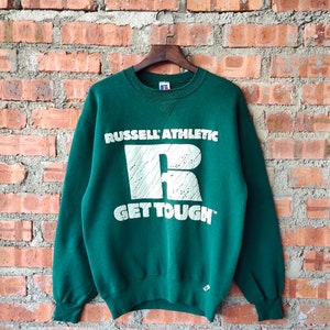 Vintage 90s Russell Athletic Sweatshirt Russell Crewneck Russell Pullover Russell Jumper Russell Sweater Green Color Men’s M