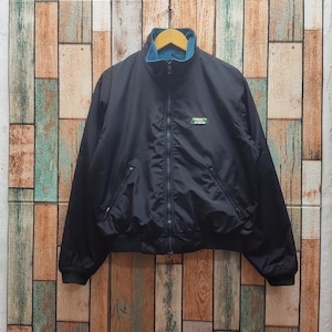 Vintage 90s Distressed L.L.Bean Jacket L.L.Bean Sweater L.L.Bean Pullover L.L.Bean Full Zip L.L.Bean Jumper Patch Logo Black Color Men’s M