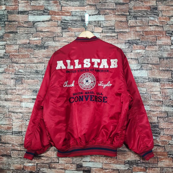 90s converse suede leather bomber jacket