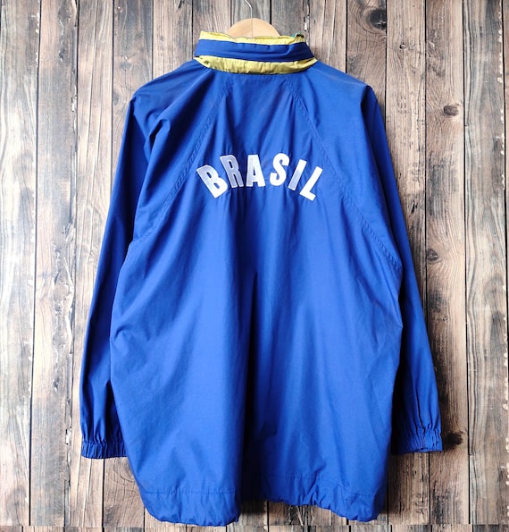 Vintage 90s DISTRESSED Brazil Football by Umbro Track Jakcet