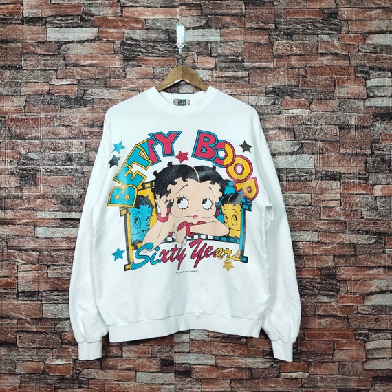 Vintage 90s Distressed Betty Boop Sweatshirt Betty Boop Crewneck 
