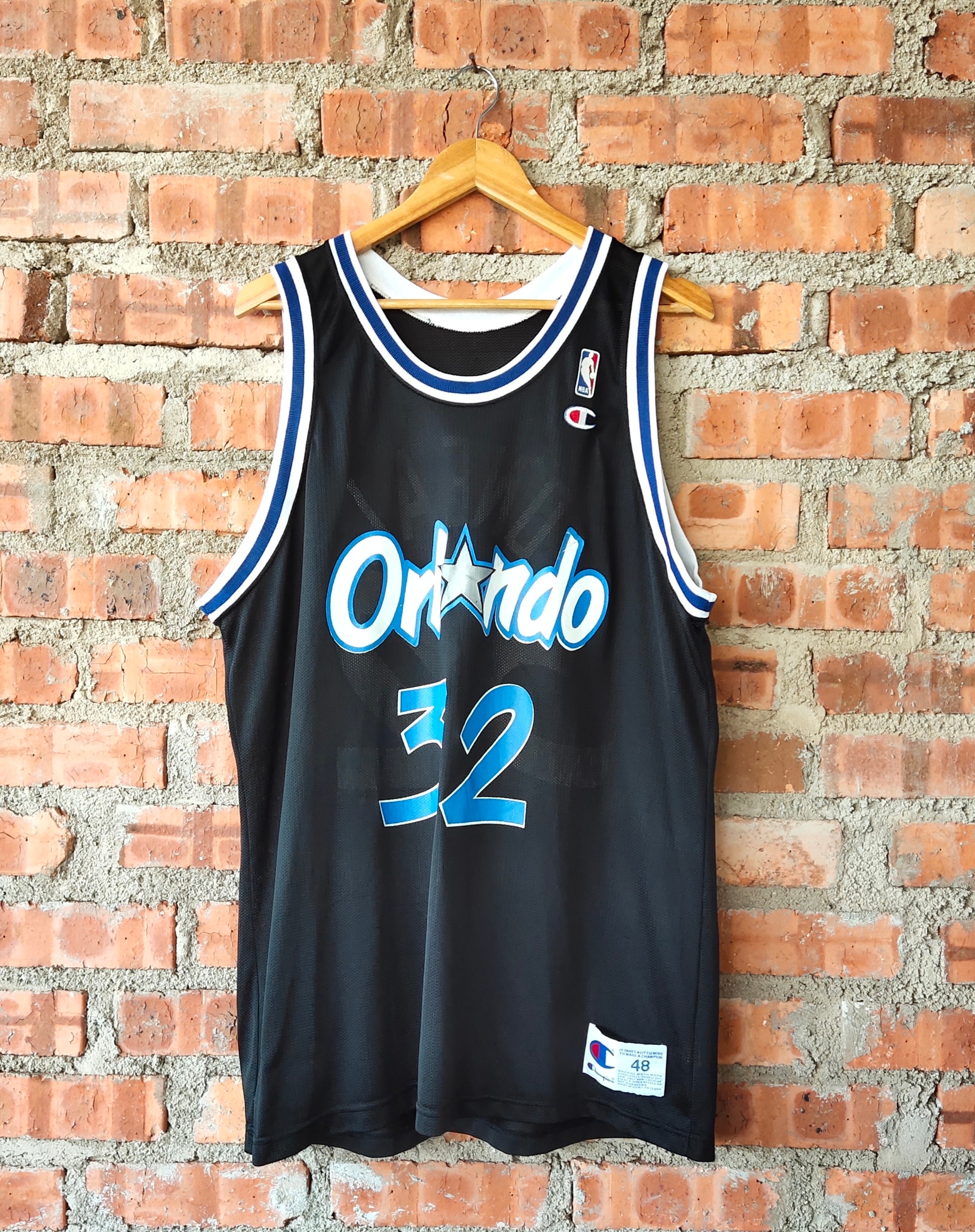 Vintage 90s NBA Orlando Magic Shaquille O neal No.32 by Champion Jersey Magic Sleeveless Magic Shirt Embroidery Logo Black Color Mens L Etsy UK