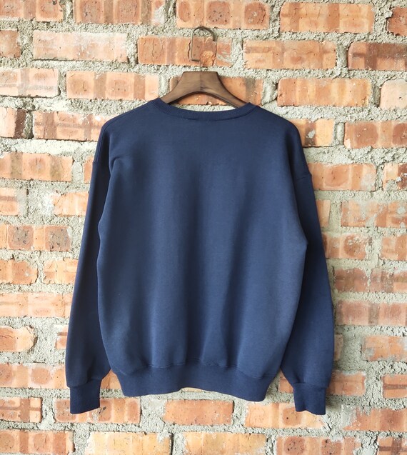 Vintage jaren 90 Lee Made in USA sweater Lee ronde hals Lee trui Lee trui Lee trui gedrukt logo blauwe kleur mannen pasvorm M Etsy Belgie
