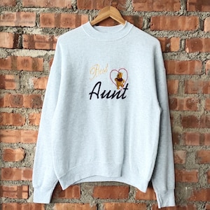 Vintage 90s Winnie The Pooh Sweatshirt Pooh Crewneck Pooh Pullover Pooh Jumper Embroidery Logo Grey Color Women’s L