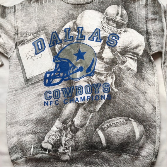 RARE Vintage 90s Dallas Cowboys NFC Champions Swe… - image 3
