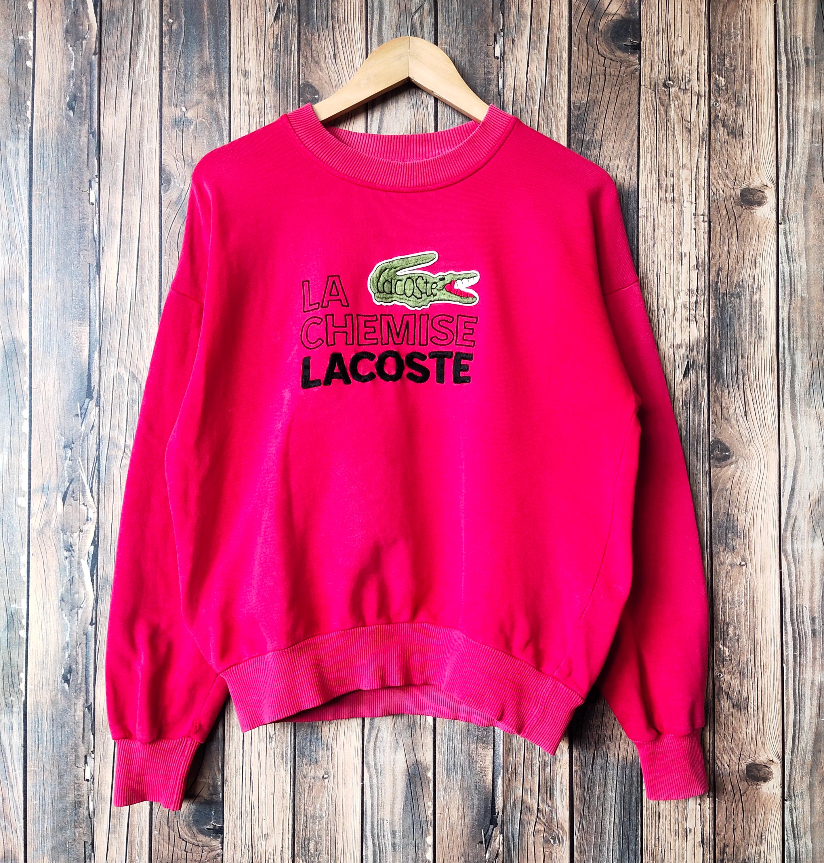 Vintage des années 90 effet vieilli Lacoste sweat Lacoste ras du cou Lacoste pull Lacoste pull Lacoste pull Lacoste logo broderie couleur rouge pour h