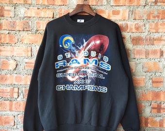 RARE Vintage 90s ST. Louis Rams by Logo Athletic Sweatshirt Rams Crewneck Rams Pullover Rams Sweater Printed Logo Black Color Men’s XL