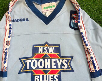 RARE Vintage 80s Distressed New South Wales Blues Rugby