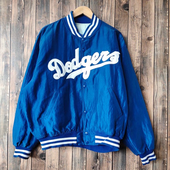 RARE Vintage 90s Distressed Los Angeles Dodgers Football Satin