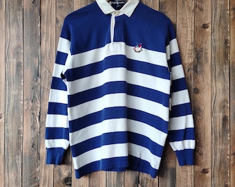 Vintage Y2K Ralph Lauren USA Flag Navy Blue Big Polo PONY Rider