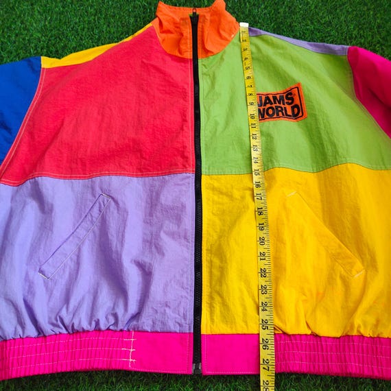【JAMS WORLD】80s USA製 ナイロンジャケット S Vintage Jams World Honolulu Hawaii Usa Multi Color Jacket Made in