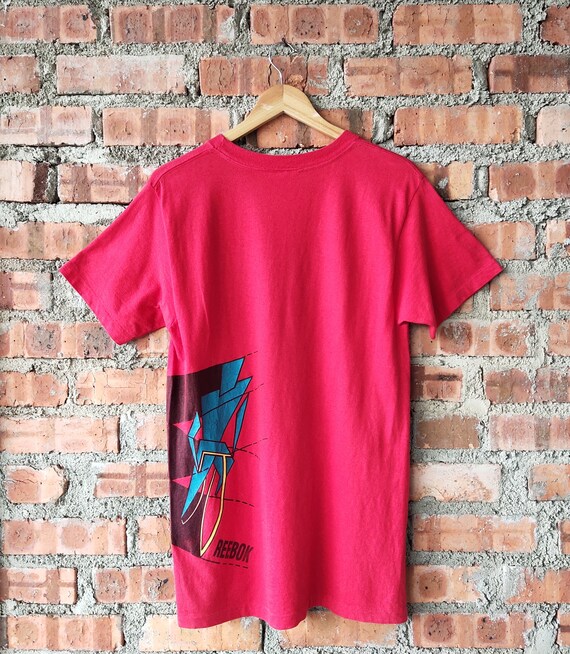 Vintage 80s Reebok camiseta de ciclismo Reebok Camisetas Reebok Crewneck Reebok Sudadera Reebok Jersey Logotipo impreso Color Rojo Hombre S Etsy Mexico