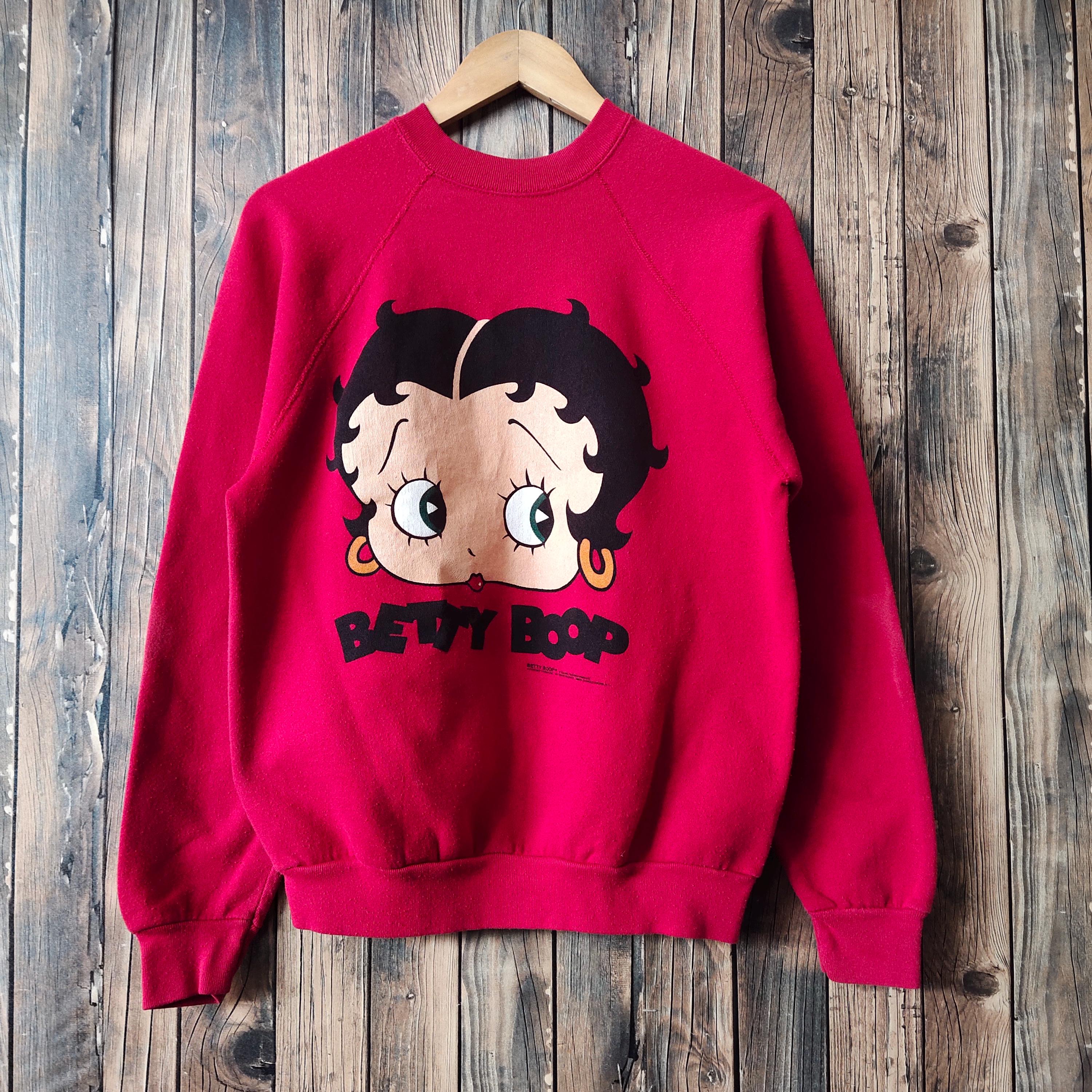 Betty Boo Red Betty Boop Crewneck Betty Boop Betty Boop X Color