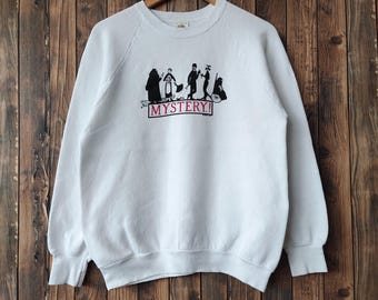 Vintage 80s Edward Gorey Ent Mystery Sweatshirt 90s PBS Masterpiece Theatre Rare Edward Gorey Sweatshirt Vintage Art Mystery TV Show Fit M