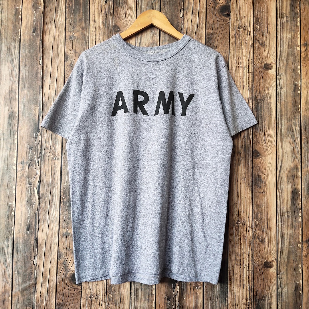 Vintage 90s Distressed Army T-shirt Army Crewneck Army Tees Army Shirt ...