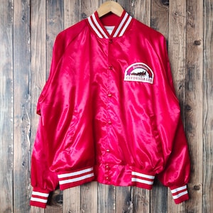 Vintage 90s Distressed Budweiser Satin Jacket Budweiser Sweater Budweiser Pullover Budweiser Jumper Embroidery Logo Red Color Men’s Fit M