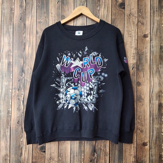 Sudadera de fútbol vintage de los años 90 con cuello redondo y