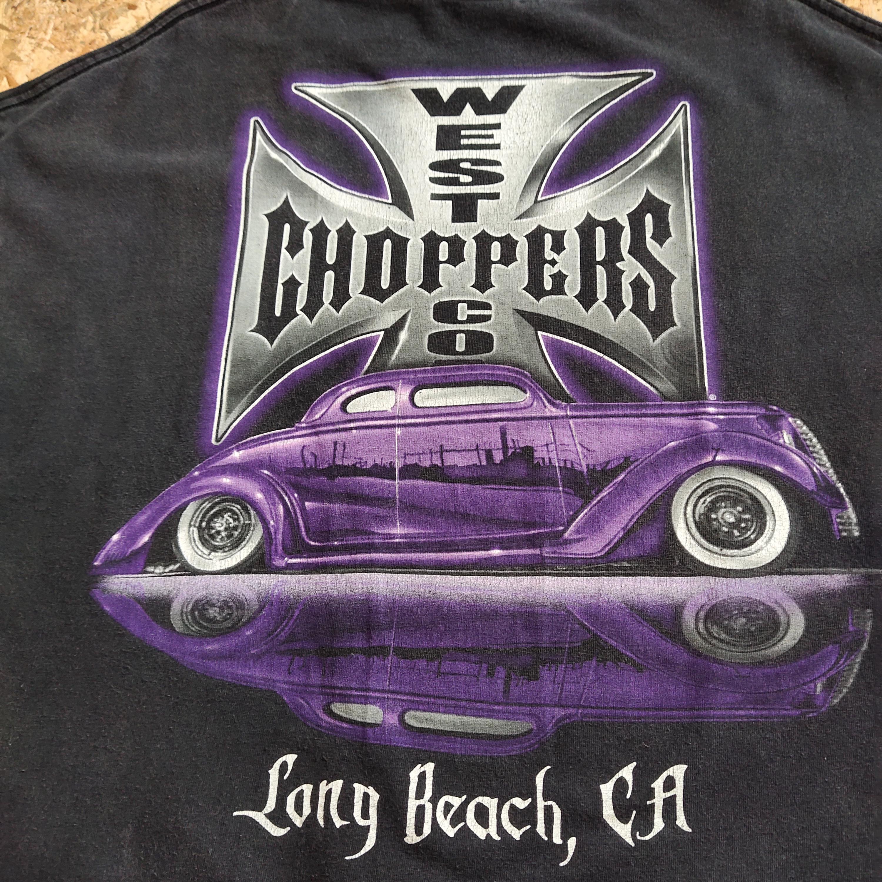 トップス 90s WestCoastChoppers WesternPlaidShirt RARE Vintage 90s Distressed West Coast Choppers T-shirt Choppers