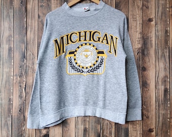 Vtg 80s Michigan State University Crewneck Raglan College 