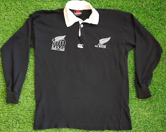 Vintage 90s Canterbury of New Zealand All Blacks Rugby Shirt