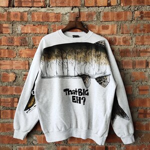 中古 back number『then』『fish』 Vintage 90s That Big Eh? Fish Sweatshirt by Thunderbird