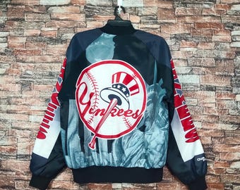 chalkline indians L スタジャン　ユニ　80s VTG Chalk Line Cleveland Indians Guardians Satin Jacket