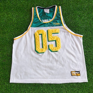 Vintage Y2K 90s 2000s Rare Blue and White Fubu Jersey. Fubu