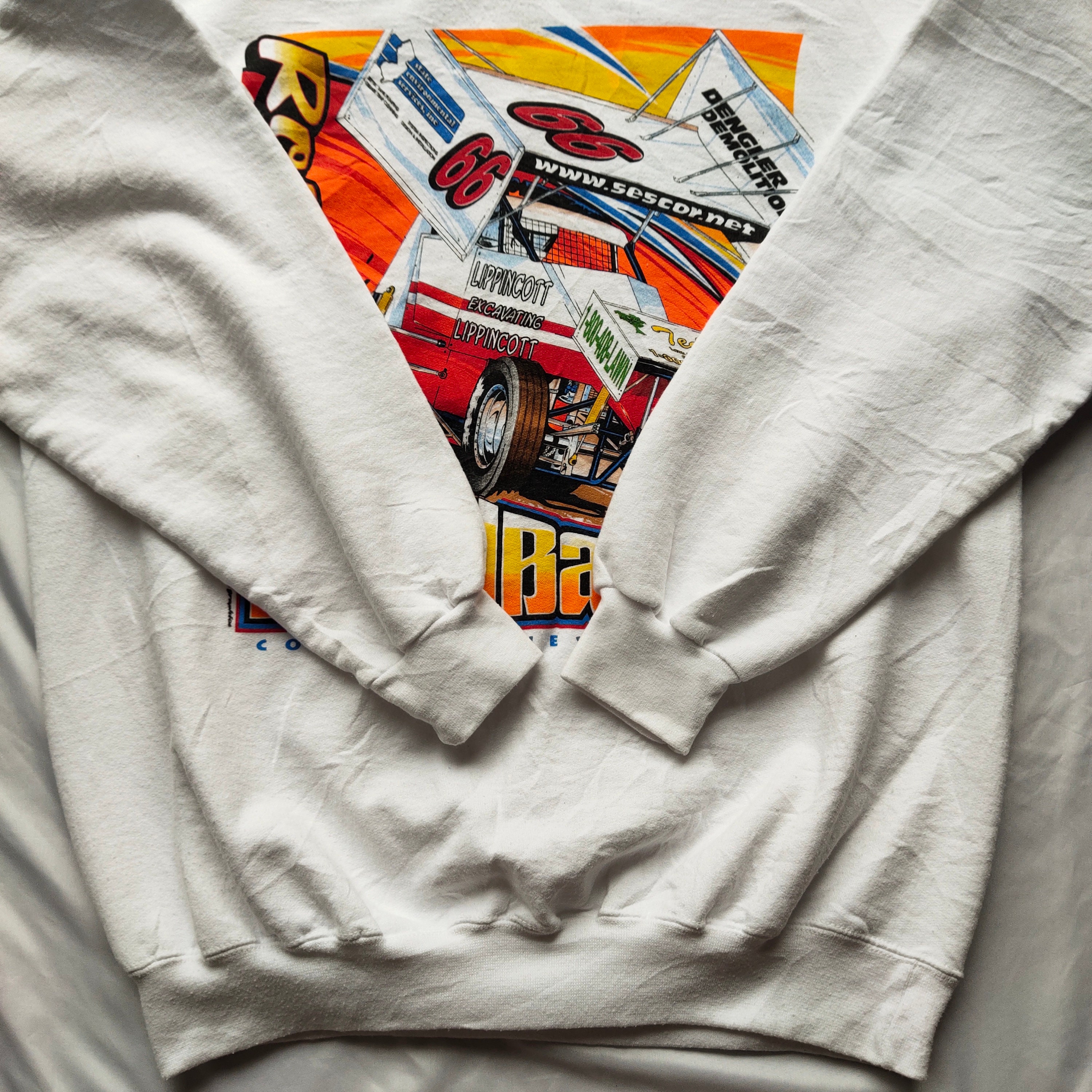 Vintage 90s Sprint Car Racing Sweatshirt Racing Crewneck Racing