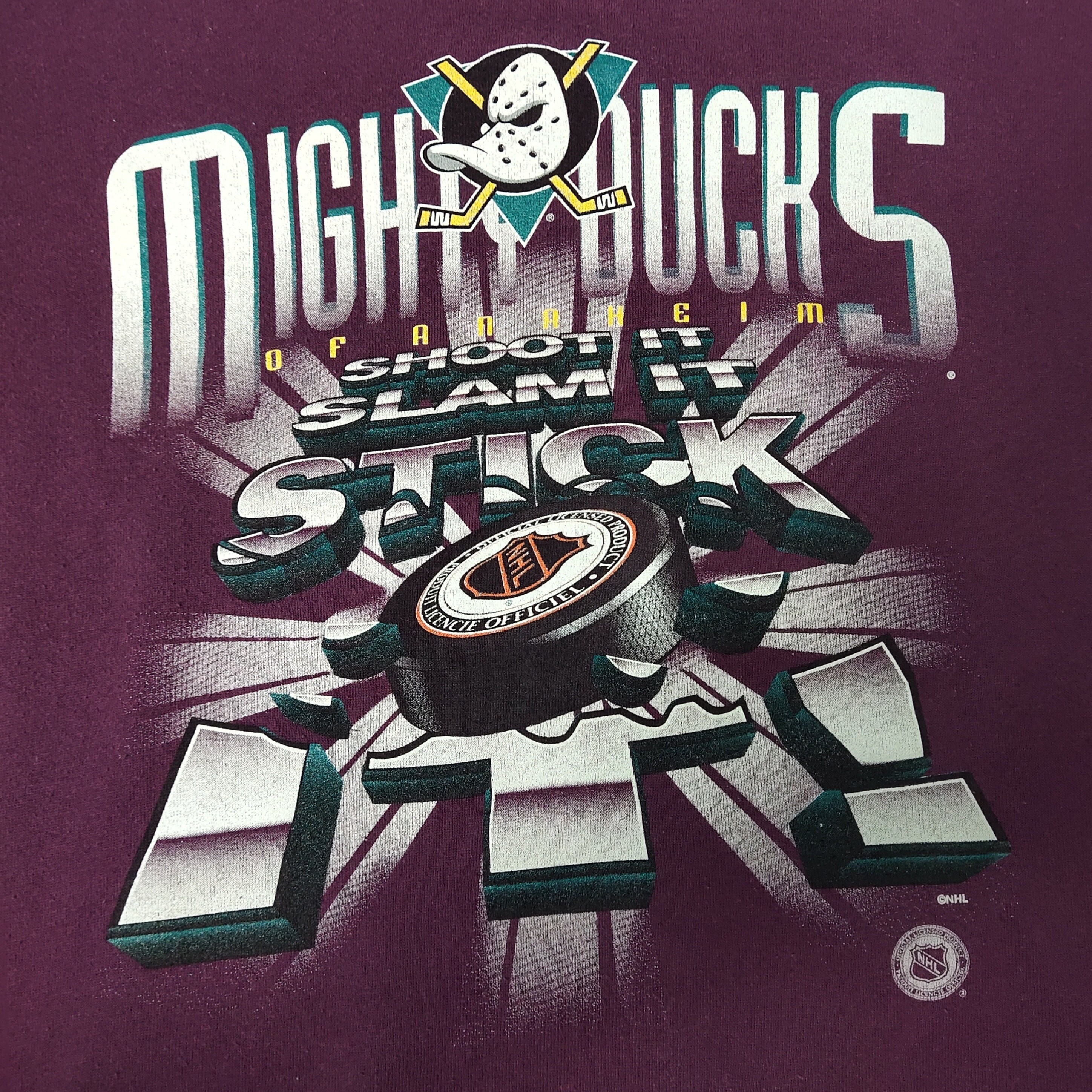 RARE Vintage 90s Mighty Ducks Ice Hockey Sweatshirt Ducks Crewneck 