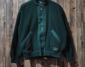 Vintage 90s Dunhill Sport Jacket Dunhill Harrington Dunhill Fleece Dunhill Pullover Dunhill Sweater Patch Logo Green  Color Men’s Fit M