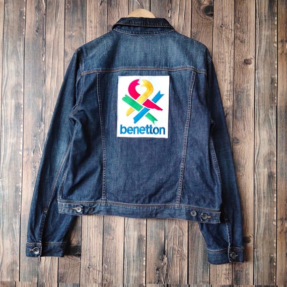 Vintage Benetton Denim Jean Jacket Benetton Sweater Benetton