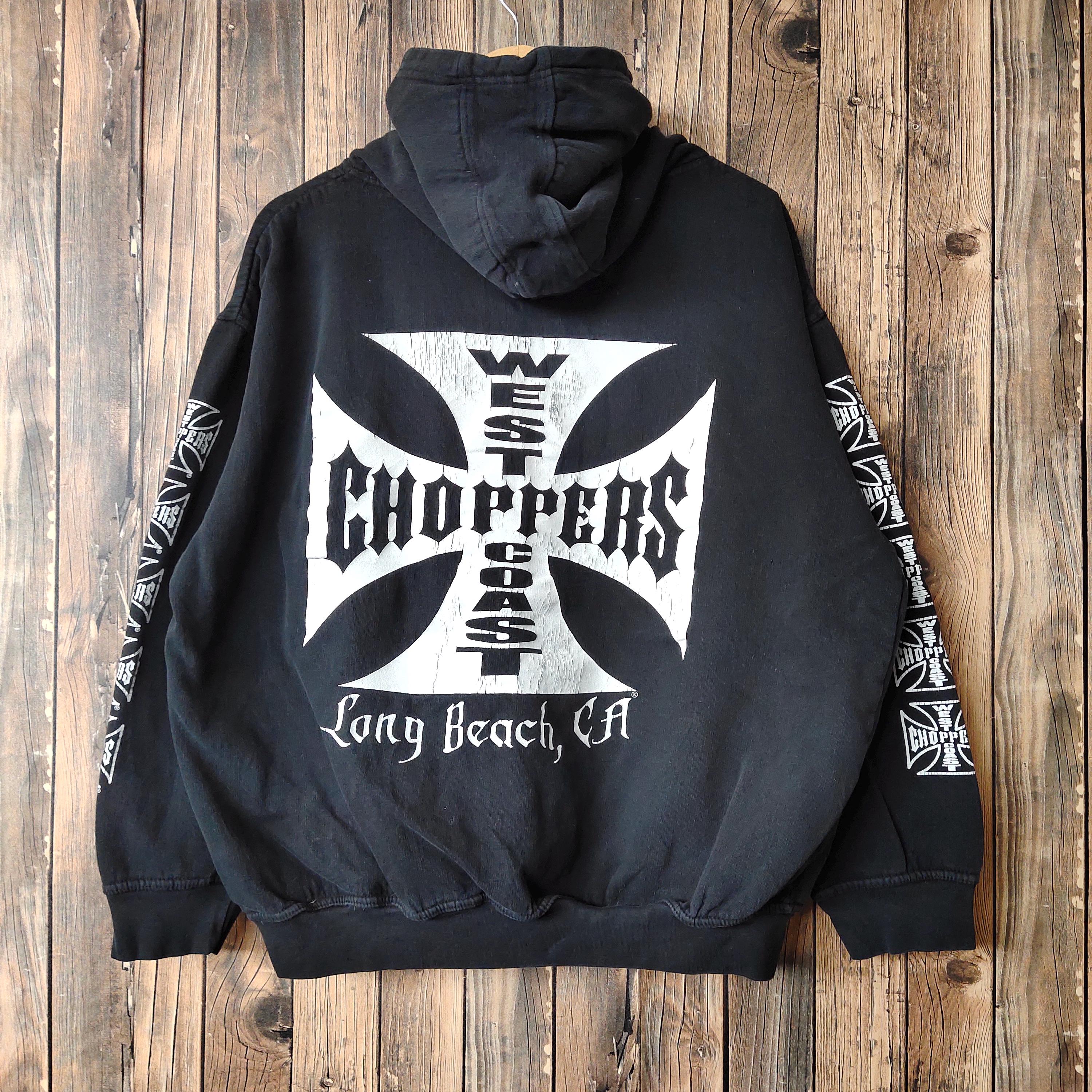 RARE Vintage 90s Distressed West Coast Choppers Hoodie Choppers