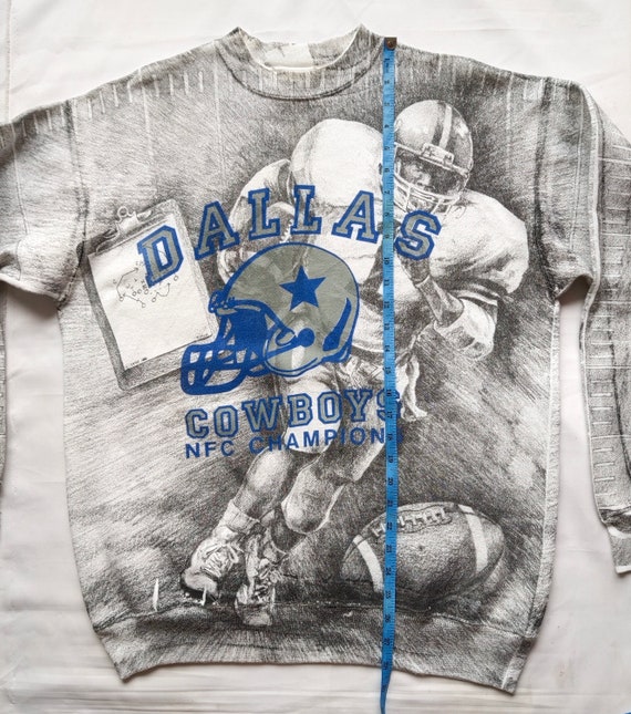 RARE Vintage 90s Dallas Cowboys NFC Champions Swe… - image 9