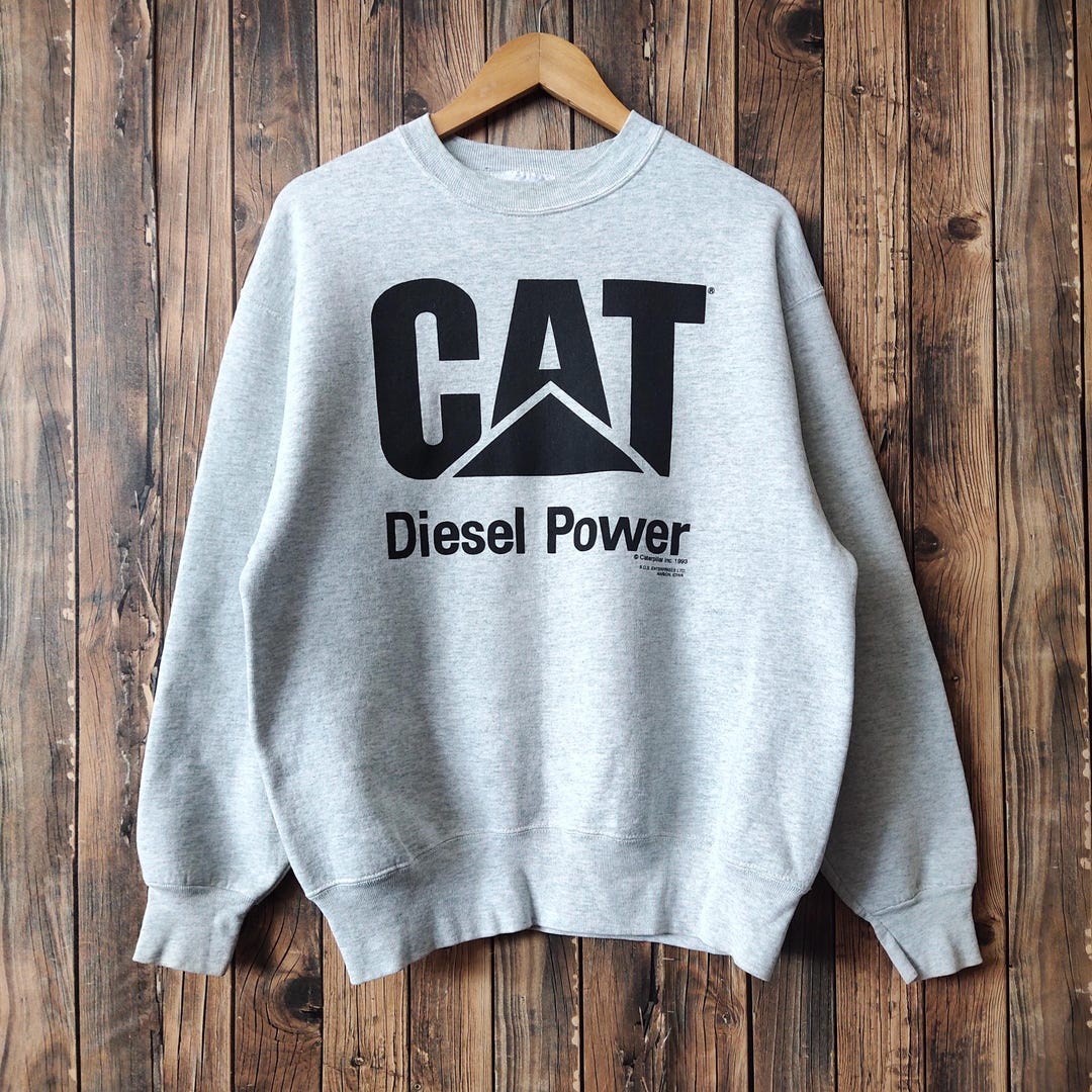 Vintage 90s Distressed Caterpillar Diesel Power Sweatshirt