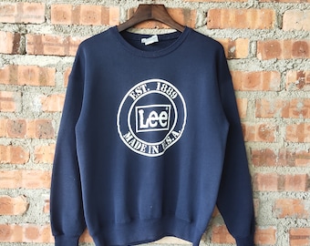Vintage 1990s LEE Crewneck Sweatshirt Medium Lee Spell Out Big