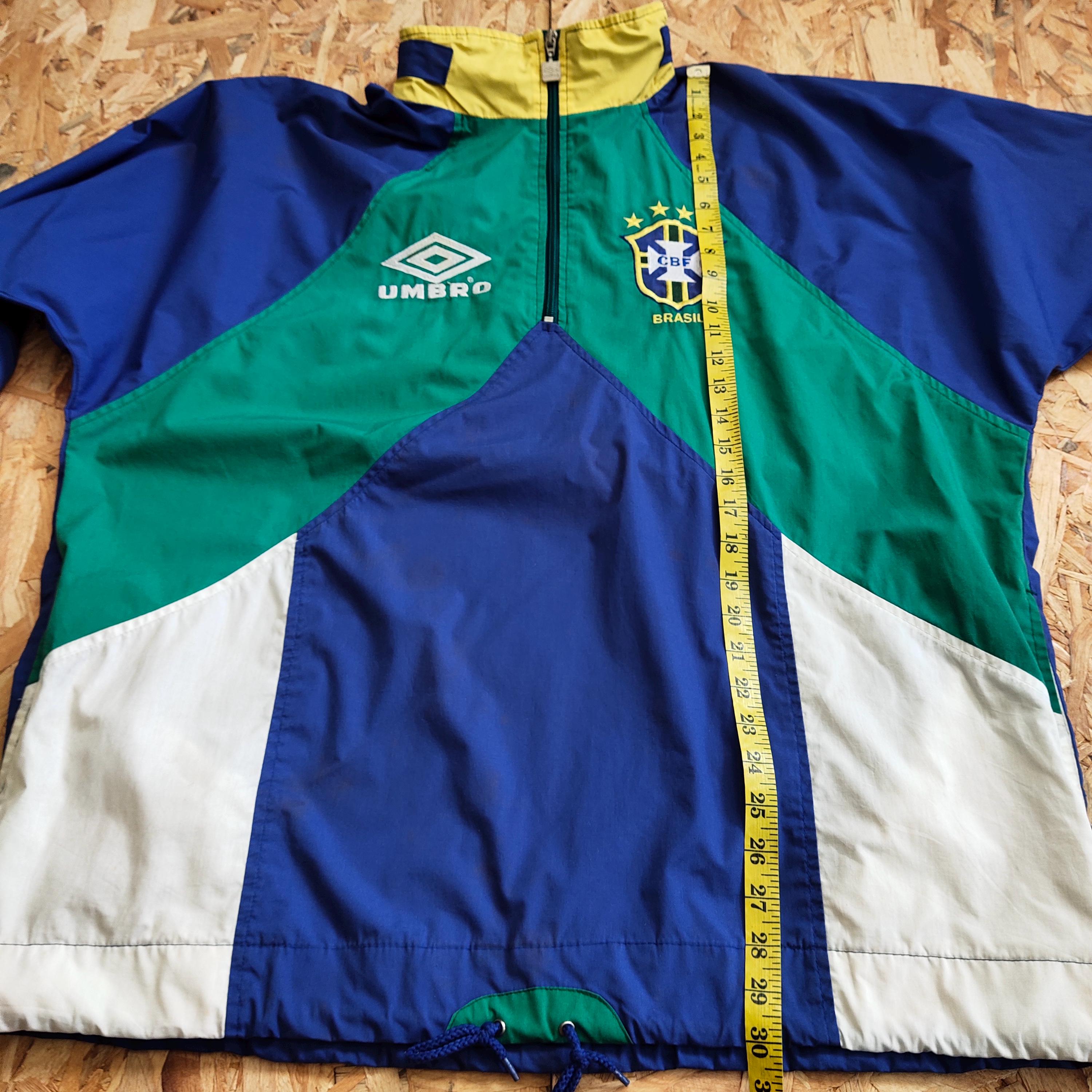 Vintage 90s DISTRESSED Brazil Football by Umbro Track Jakcet