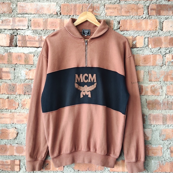 Vintage 90s Michael Cromer Munich MCM Legere Basic Logo Sweatshirt MCM Pullover MCM Jumper Mcm Sweater Embroidery Logo Brown Color Men’s L