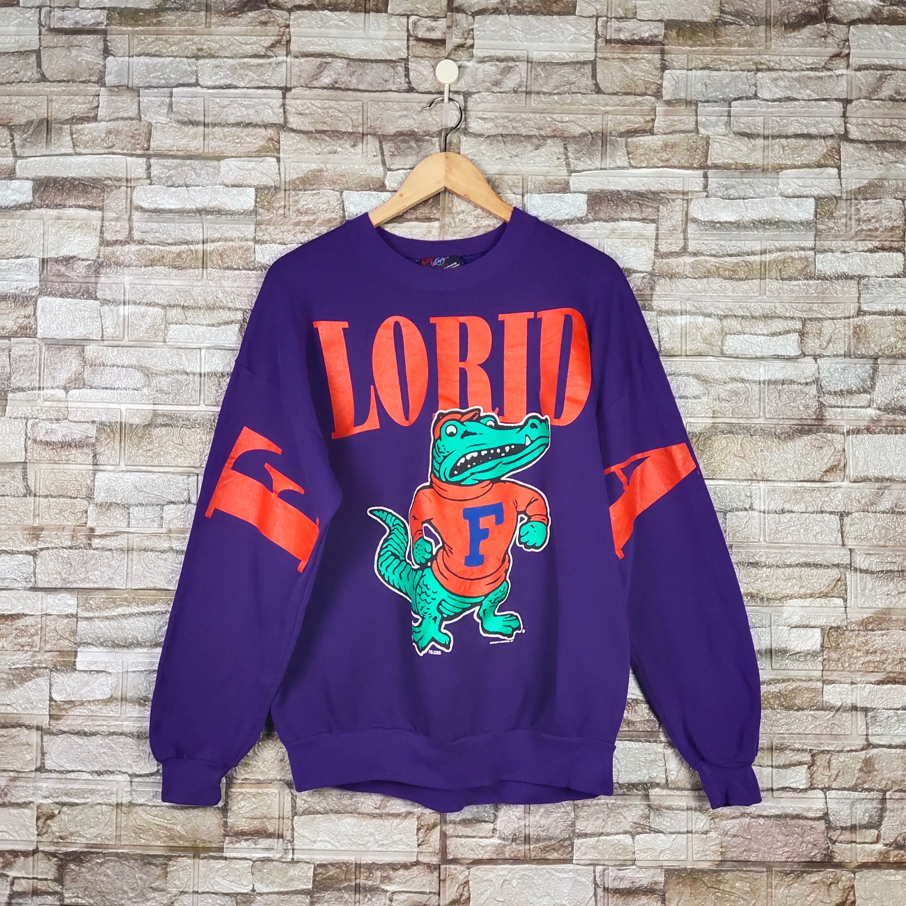 RARE Vintage 90s Florida Gators Football Sweatshirt Florida Crewneck Florida Pullover Florida Sweater Printed Logo Purple Color Men s Fit L Etsy