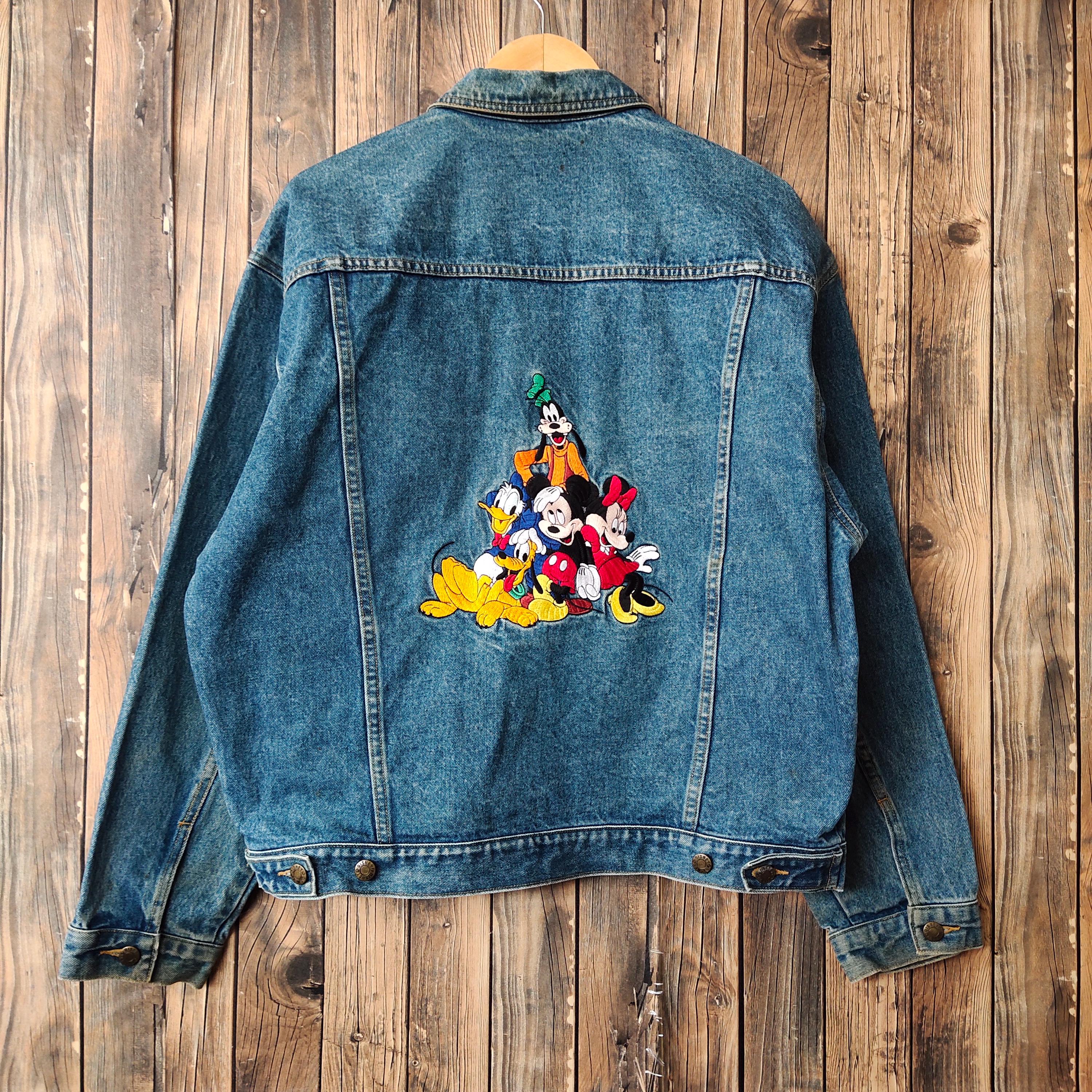 Vintage 90s Distressed Diney Full Character Denim Jeans Jacket