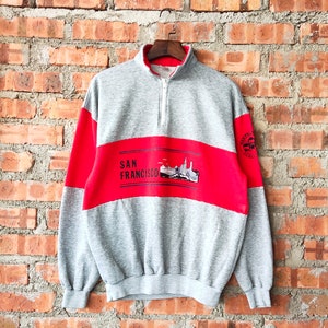 Vintage 80s San Francisco Golden Gate Bridge Sweatshirt San Francisco Crewneck San Francisco Pullover Printed Logo Gray Color Men’s Fit M