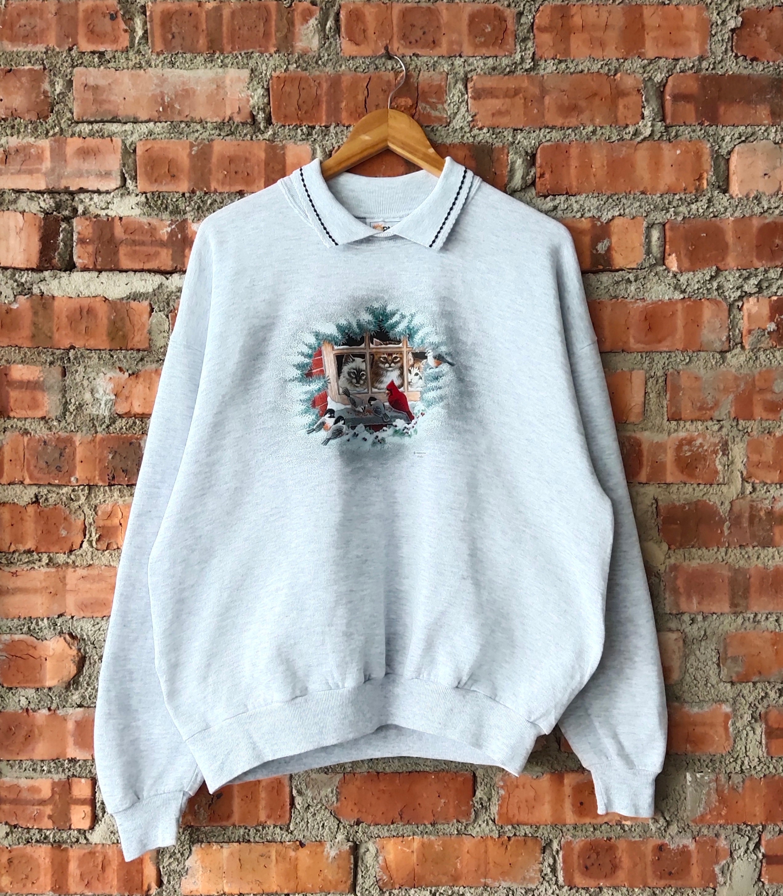 Vintage 90s Cat by Morning Sun Sweatshirt Cat Crewneck Cat - Etsy Ireland