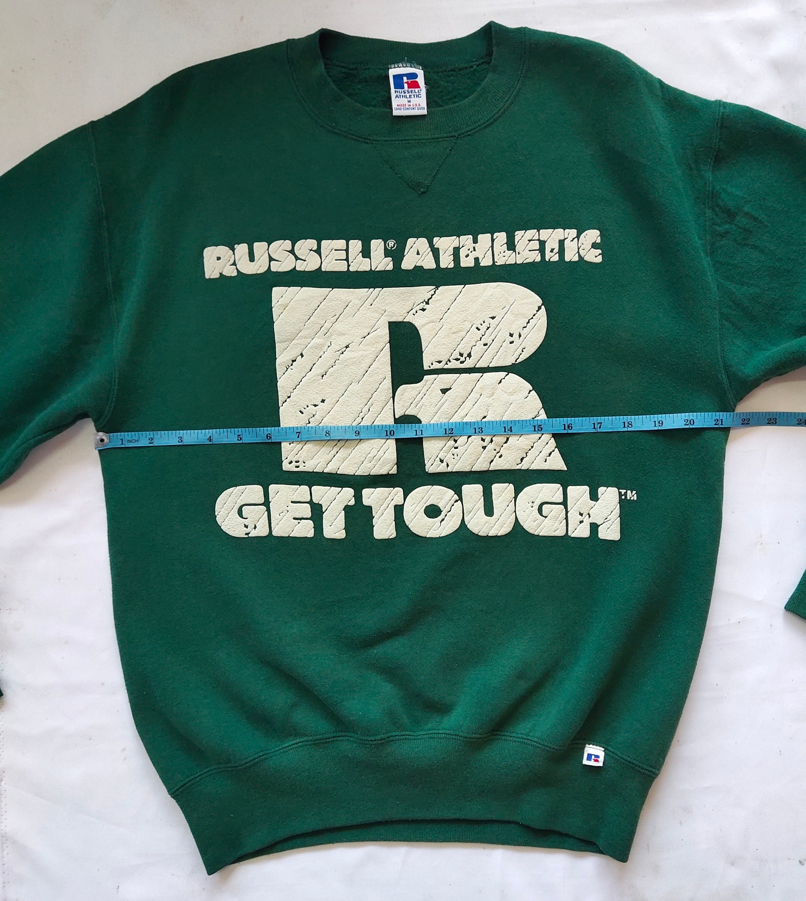 トップス 90s RUSSELL ATHLETIC sweat made in usa Vintage 90s Russell's Athletic Hoodie Faded Green Xl Men