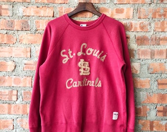 vintage St. Louis Cardinals Baseball Sweatshirt Cardinals Crewneck Cardinals Pullover Cardinals Pull Broderie Logo Rouge Couleur Hommes Fit M