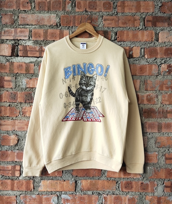 Vintage Cat Bingo Sweatshirt Cat 