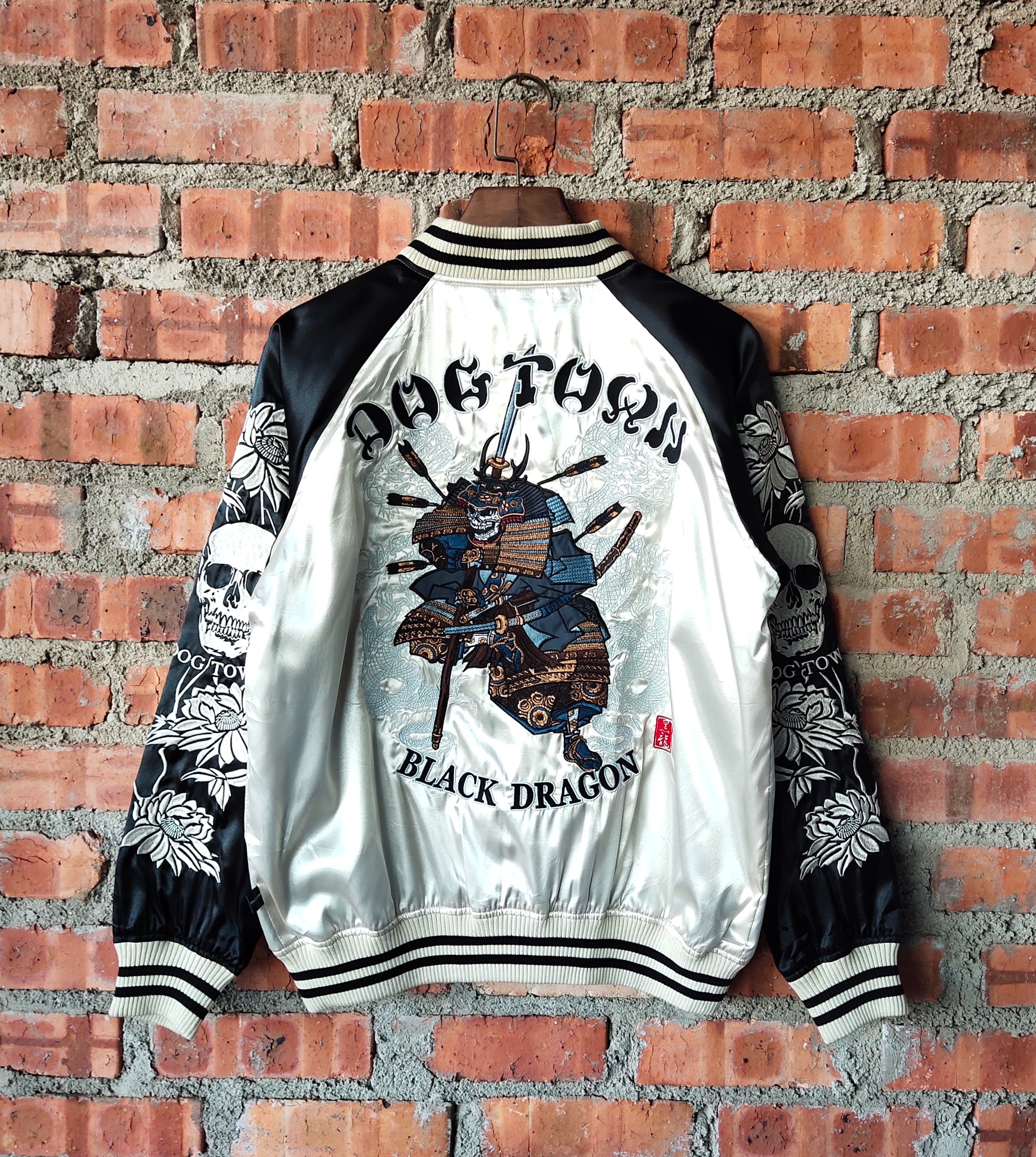 RARE Vintage 90s Dog Town Black Dragon Sukajan Jacket Dog Town ...